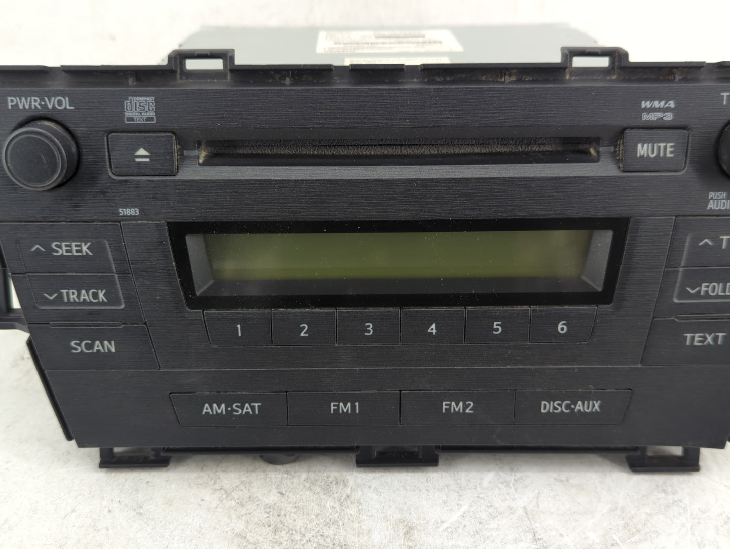 2010-2011 Toyota Prius Radio AM FM Cd Player Receiver Replacement P/N:86120-47290 Fits Fits 2010 2011 OEM Used Auto Parts - 