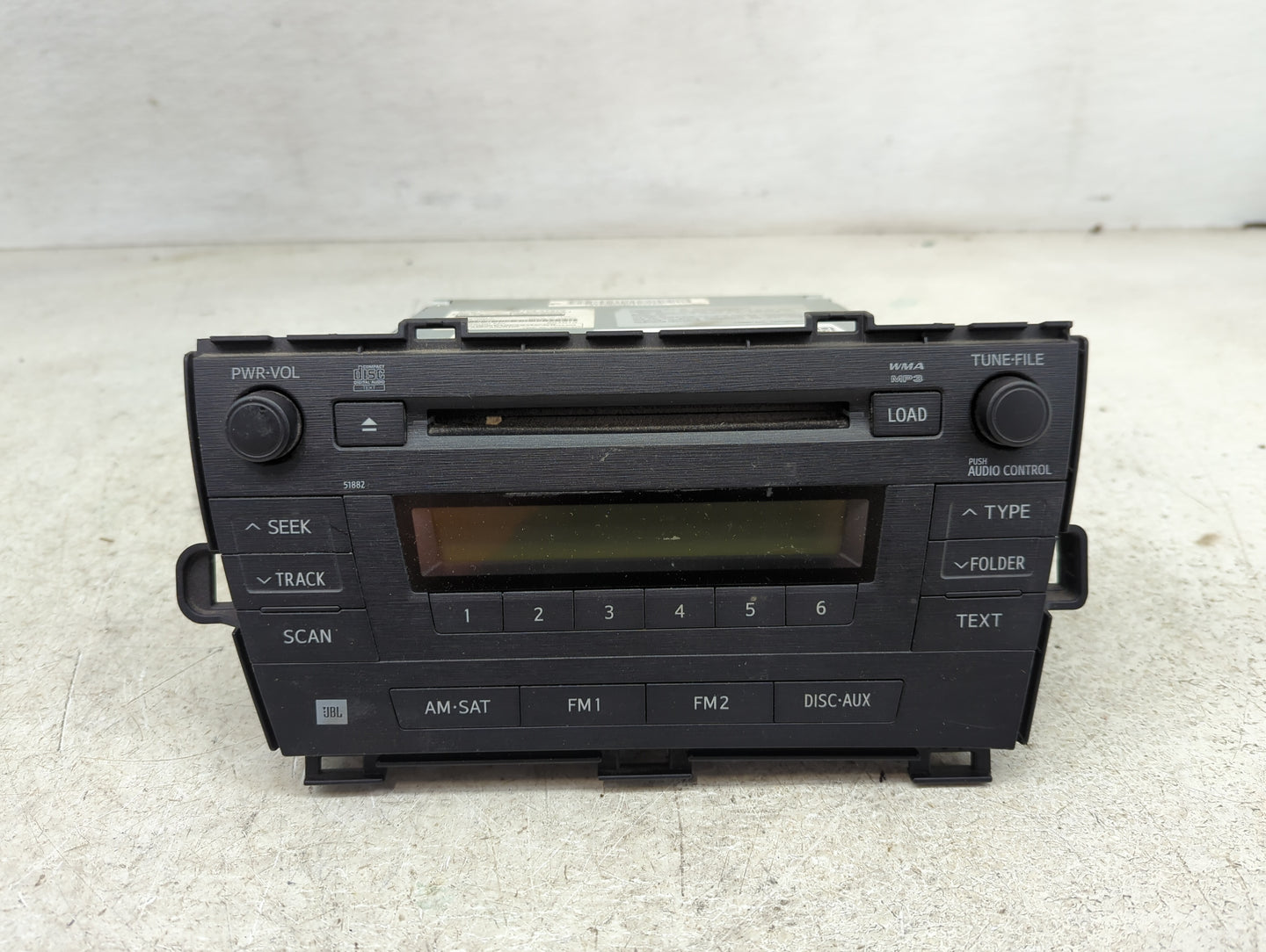 2010-2011 Toyota Prius Radio AM FM Cd Player Receiver Replacement P/N:86120-47370 Fits Fits 2010 2011 OEM Used Auto Parts - 