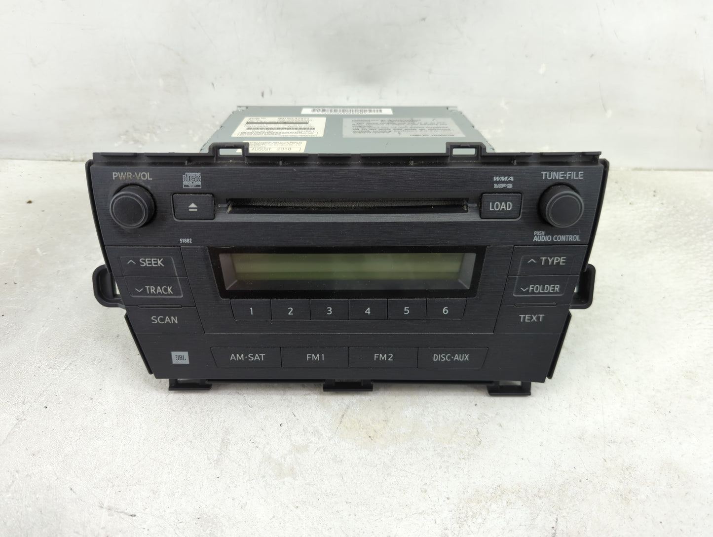 2010-2011 Toyota Prius Radio AM FM Cd Player Receiver Replacement P/N:86120-47370 CQ-KS0960AJ Fits Fits 2010 2011 OEM Used A