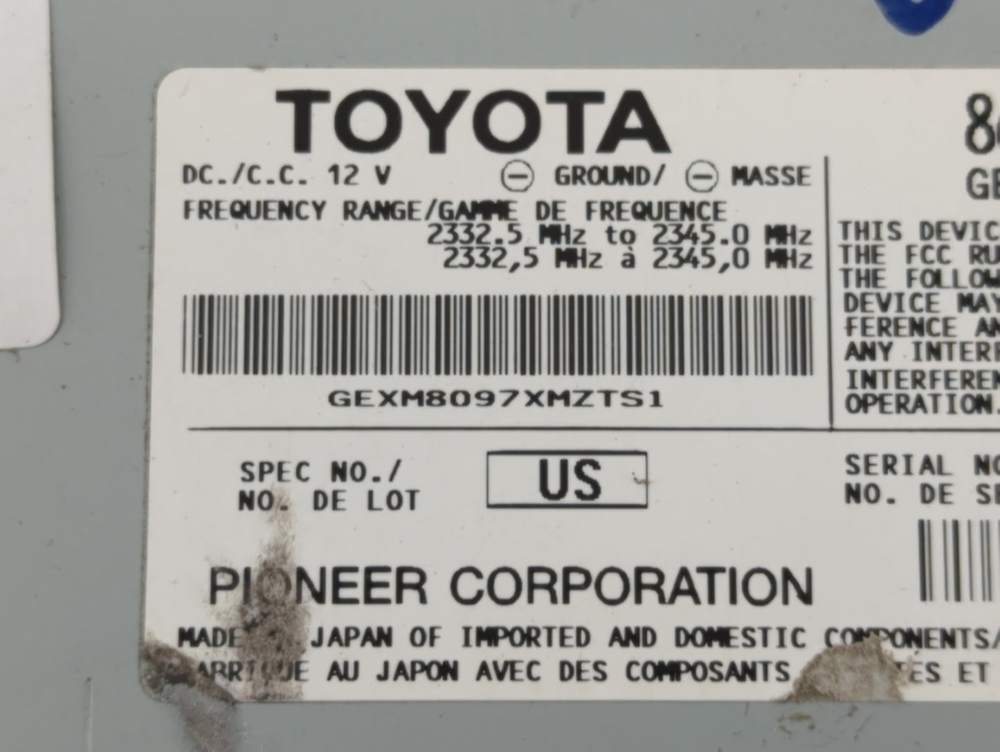 2010-2011 Toyota Prius Am Fm Cd Player Radio Receiver - Oemusedautoparts1.com