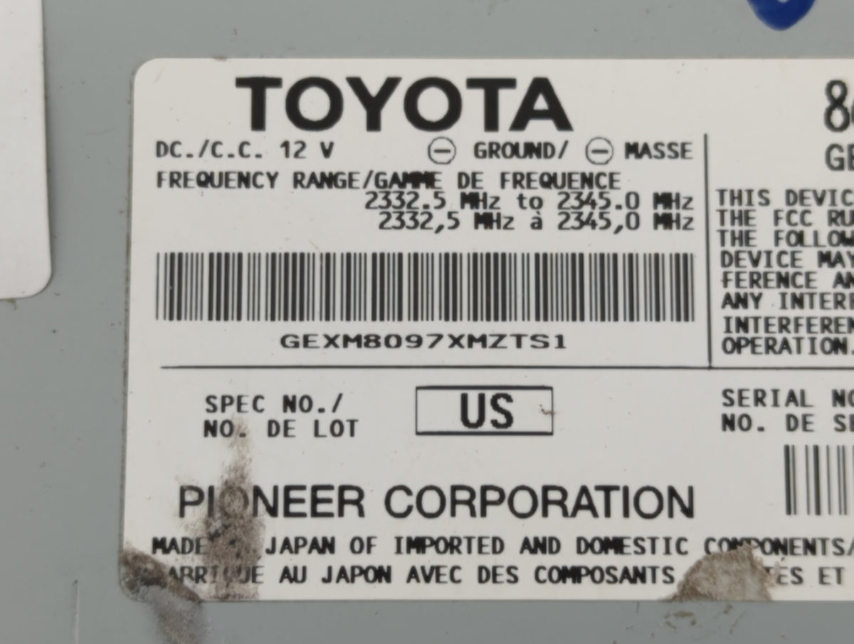 2010-2011 Toyota Prius Am Fm Cd Player Radio Receiver 726934 - Oemusedautoparts1.com