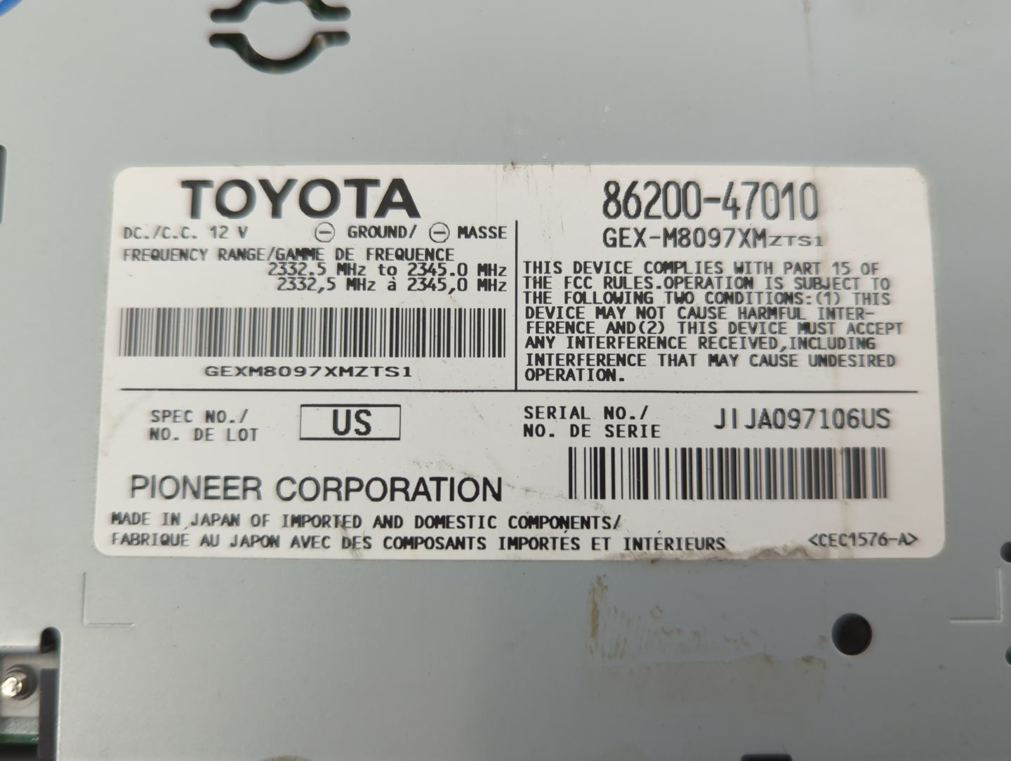 2010-2011 Toyota Prius Am Fm Cd Player Radio Receiver - Oemusedautoparts1.com