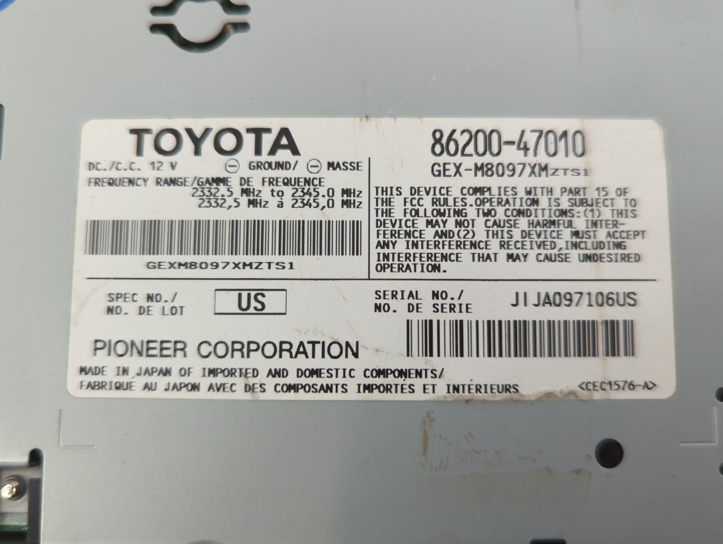 2010-2011 Toyota Prius Am Fm Cd Player Radio Receiver - Oemusedautoparts1.com