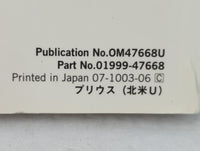 2010 Toyota Prius Owners Manual Book Guide P/N:01999-47668 OEM Used Auto Parts - Oemusedautoparts1.com
