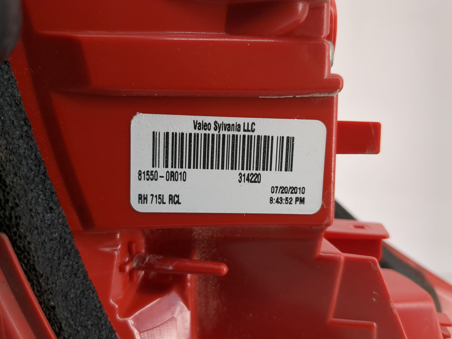 2009-2012 Toyota Rav4 Tail Light Assembly Passenger Right OEM P/N:81550-0R010 Fits Fits 2009 2010 2011 2012 OEM Used Auto Pa