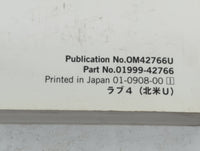 2010 Toyota Rav4 Owners Manual Book Guide P/N:OM42766U 01999-42766 OEM Used Auto Parts - Oemusedautoparts1.com