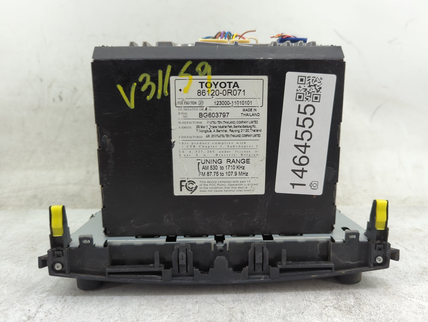 2010-2011 Toyota Rav4 Radio AM FM Cd Player Receiver Replacement P/N:86120-0R071 123000-11010101, BG603797 Fits Fits 2010 20