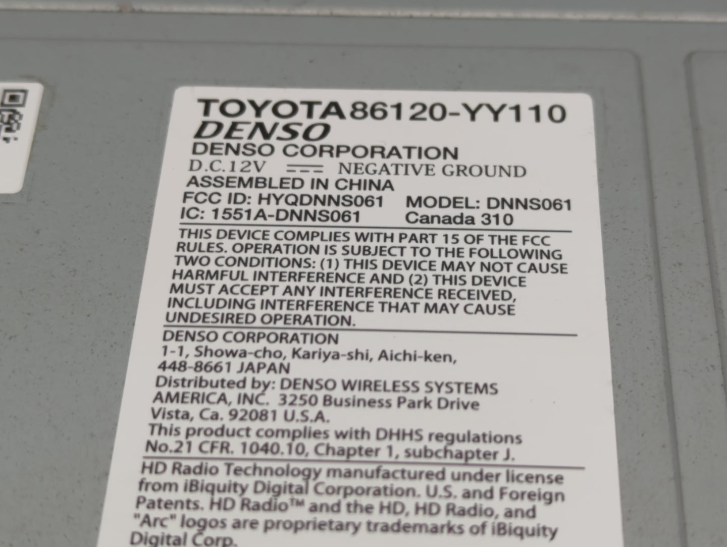 2011-2014 Toyota Sienna Radio AM FM Cd Player Receiver Replacement P/N:86120-YY110 86120-08250 Fits Fits 2011 2012 2013 2014