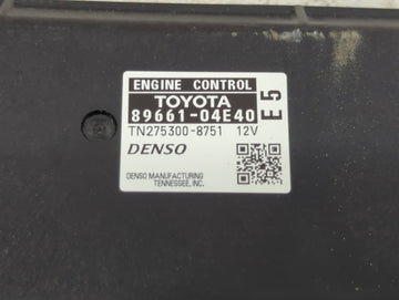 2010-2011 Toyota Tacoma PCM Engine Control Computer ECU ECM PCU OEM P/N:89661-04E40 TN275300-8751 Fits Fits 2010 2011 OEM Used Auto Parts