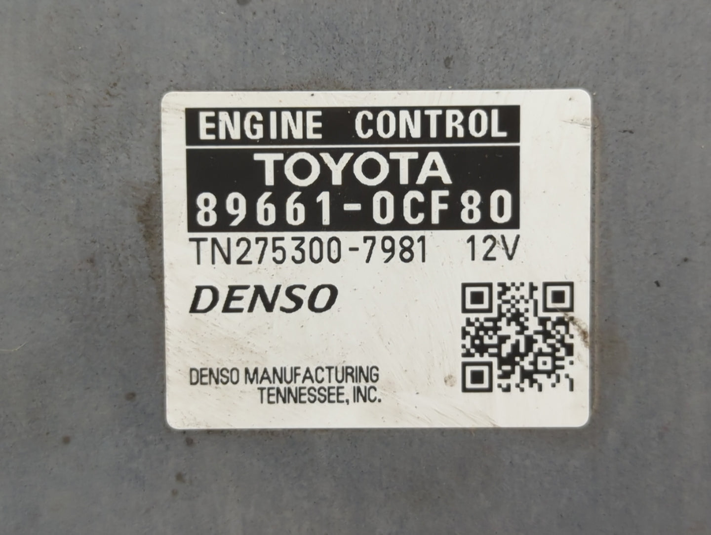 2010 Toyota Tundra PCM Engine Control Computer ECU ECM PCU OEM P/N:89661-0CF80 TN275300-7981 Fits Fits 2003 OEM Used Auto Pa