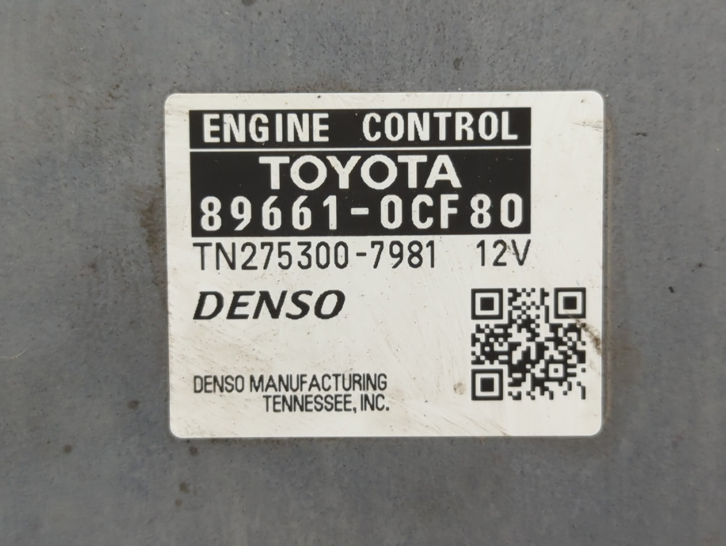 2010 Toyota Tundra PCM Engine Control Computer ECU ECM PCU OEM P/N:89661-0CF80 TN275300-7981 Fits Fits 2003 OEM Used Auto Pa