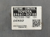 2010 Toyota Tundra PCM Engine Control Computer ECU ECM PCU OEM P/N:89661-0CF80 TN275300-7981 Fits Fits 2003 OEM Used Auto Pa