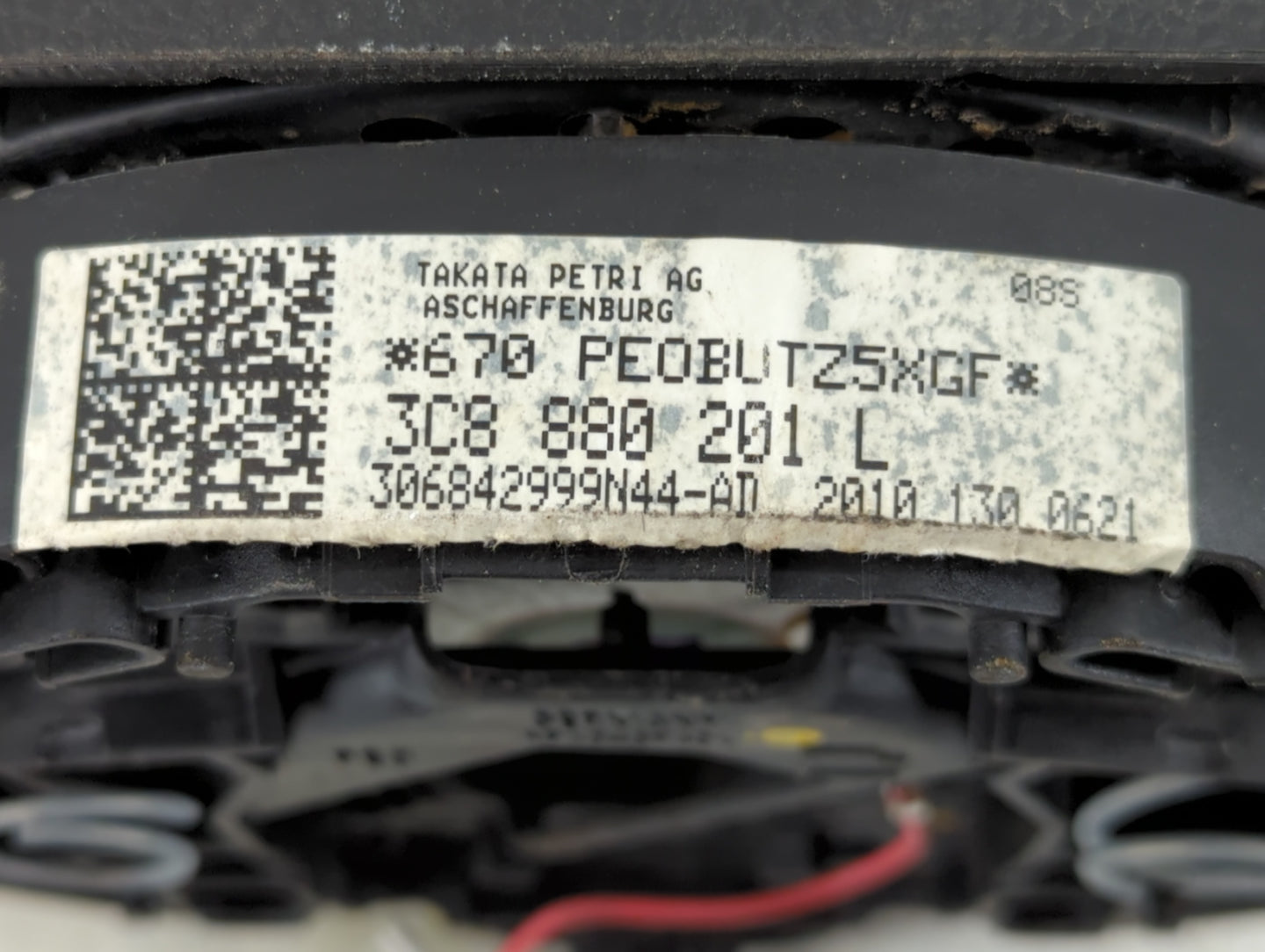2009-2010 Volkswagen Cc Air Bag Driver Left Steering Wheel Mounted P/N:3C8 880 201 L Fits Fits 2009 2010 OEM Used Auto Parts