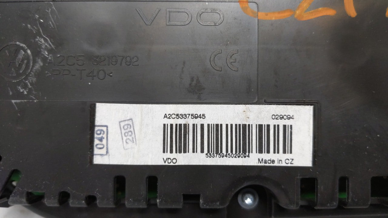 2010-2011 Volkswagen Cc Instrument Cluster Speedometer Gauges P/N:3C8920970MX 3C8920970M Fits Fits 2010 2011 OEM Used Auto P