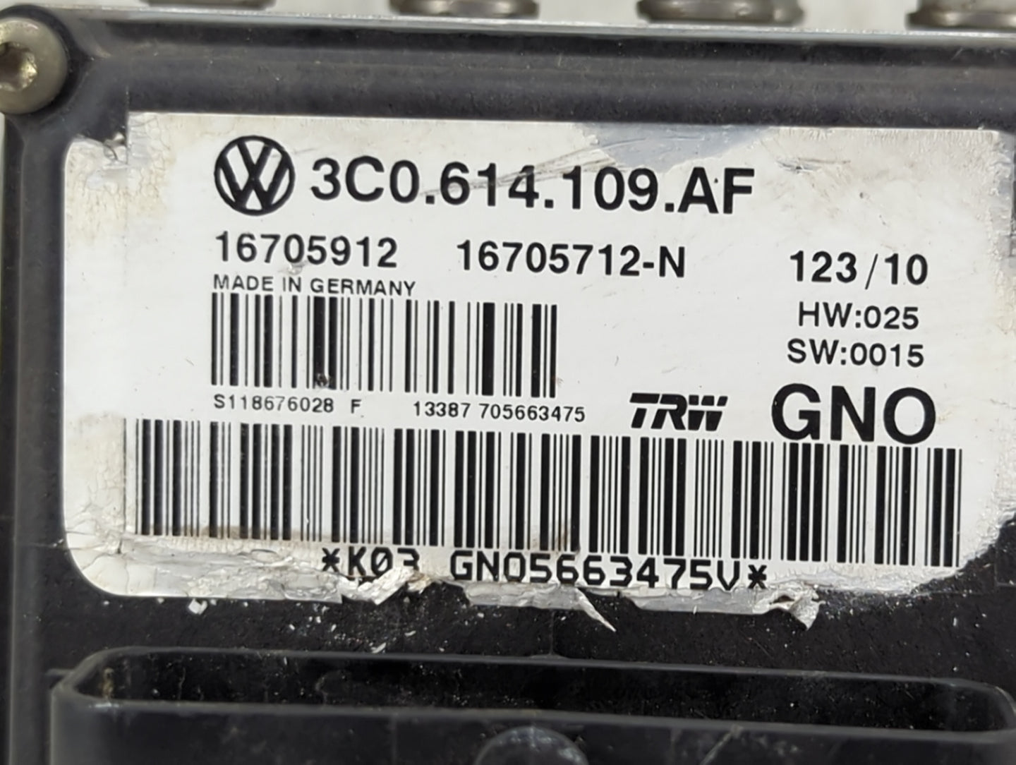 2009-2011 Volkswagen Cc ABS Pump Control Module Replacement P/N:3C0.614.109.AF 16705912, 16705712-N Fits Fits 2009 2010 2011
