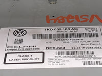 2009-2013 Volkswagen Cc Radio AM FM Cd Player Receiver Replacement P/N:1K0035180AC 28242585 Fits OEM Used Auto Parts - Oemus