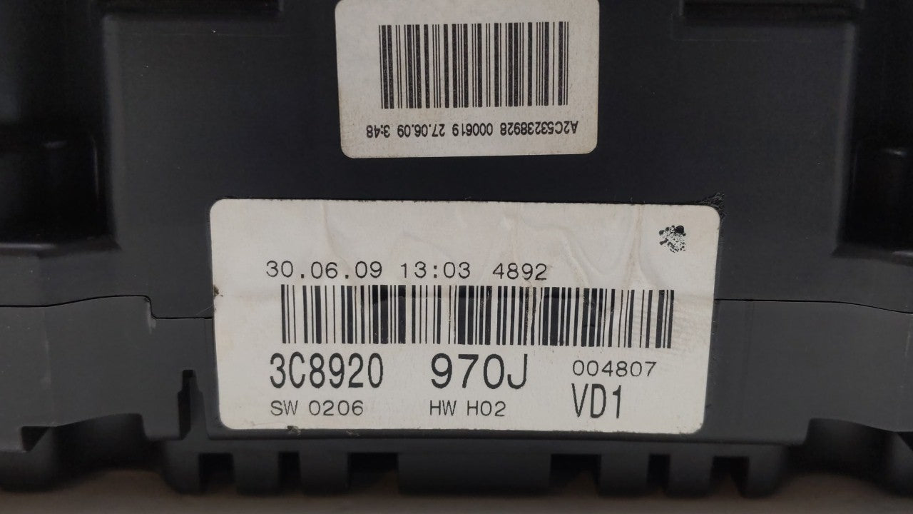 2009-2010 Volkswagen Cc Instrument Cluster Speedometer Gauges P/N:3C8 920 970J 3C8 920 970T, 3C8920970T Fits Fits 2009 2010 