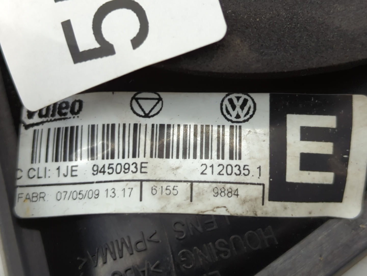 2010-2011 Volkswagen Golf Tail Light Assembly Driver Left OEM P/N:945093E Fits Fits 2010 2011 OEM Used Auto Parts - Oemuseda