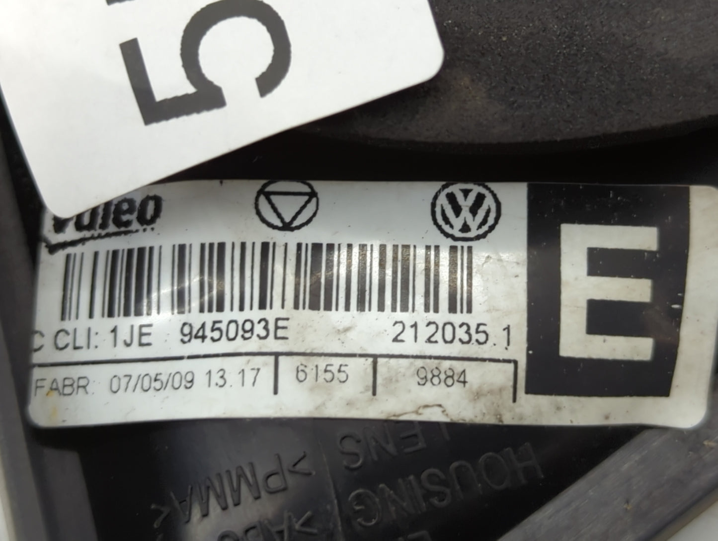 2010-2011 Volkswagen Golf Tail Light Assembly Driver Left OEM P/N:945093E Fits Fits 2010 2011 OEM Used Auto Parts - Oemuseda