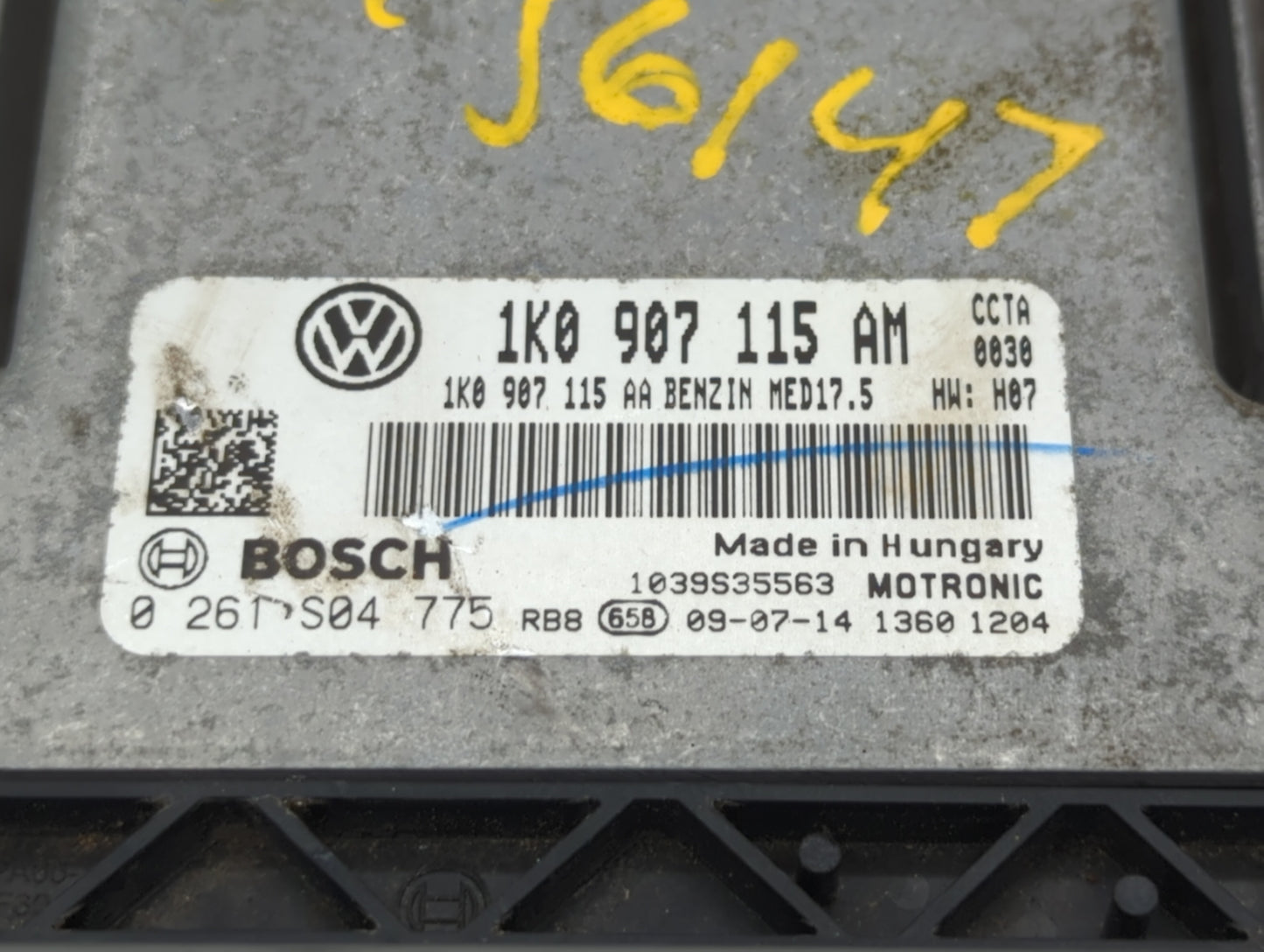 2010 Volkswagen Jetta PCM Engine Control Computer ECU ECM PCU OEM P/N:1K0 907 115 AM Fits OEM Used Auto Parts - Oemusedautop