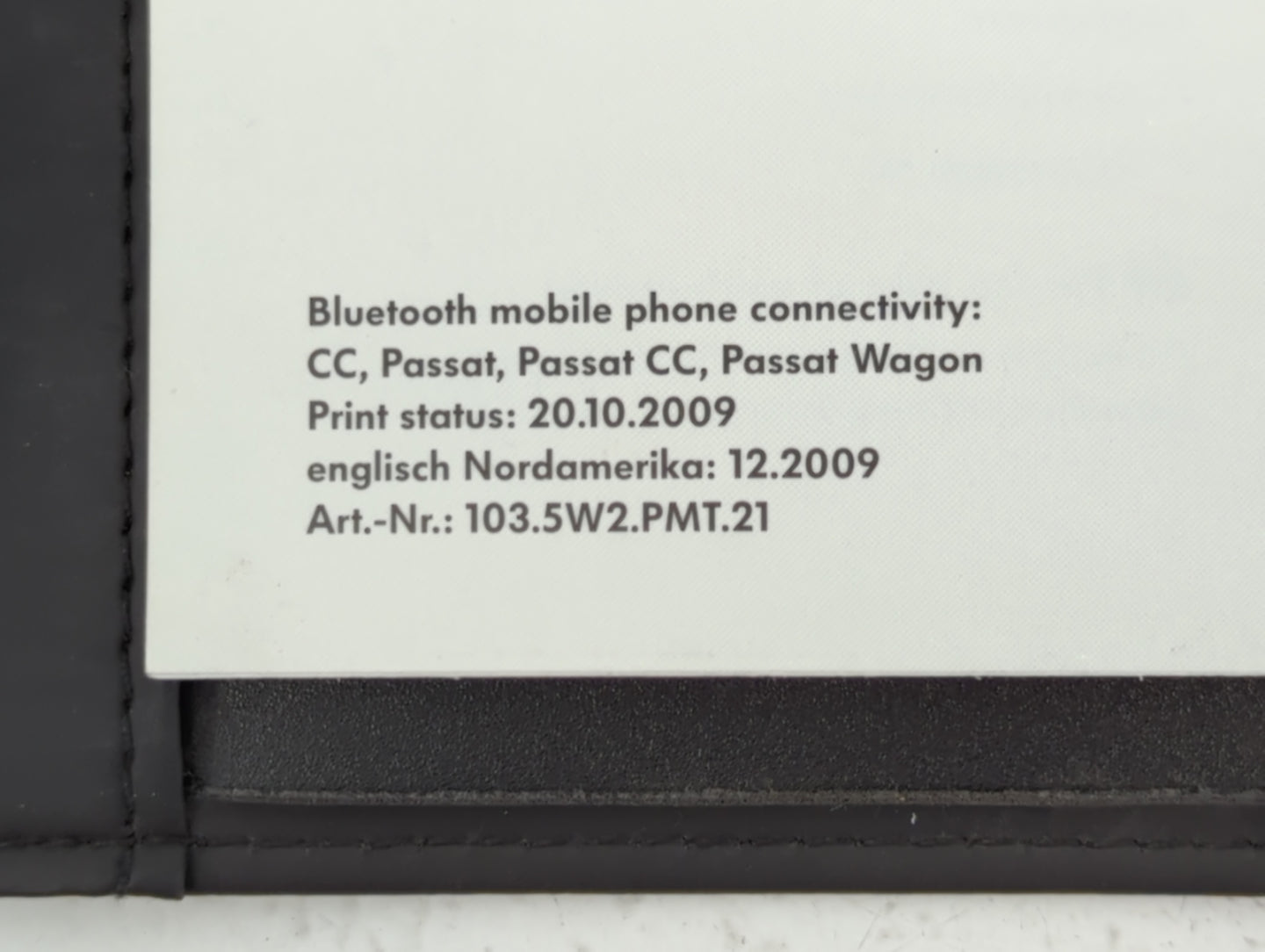 2010 Volkswagen Passat Owners Manual Book Guide OEM Used Auto Parts - Oemusedautoparts1.com
