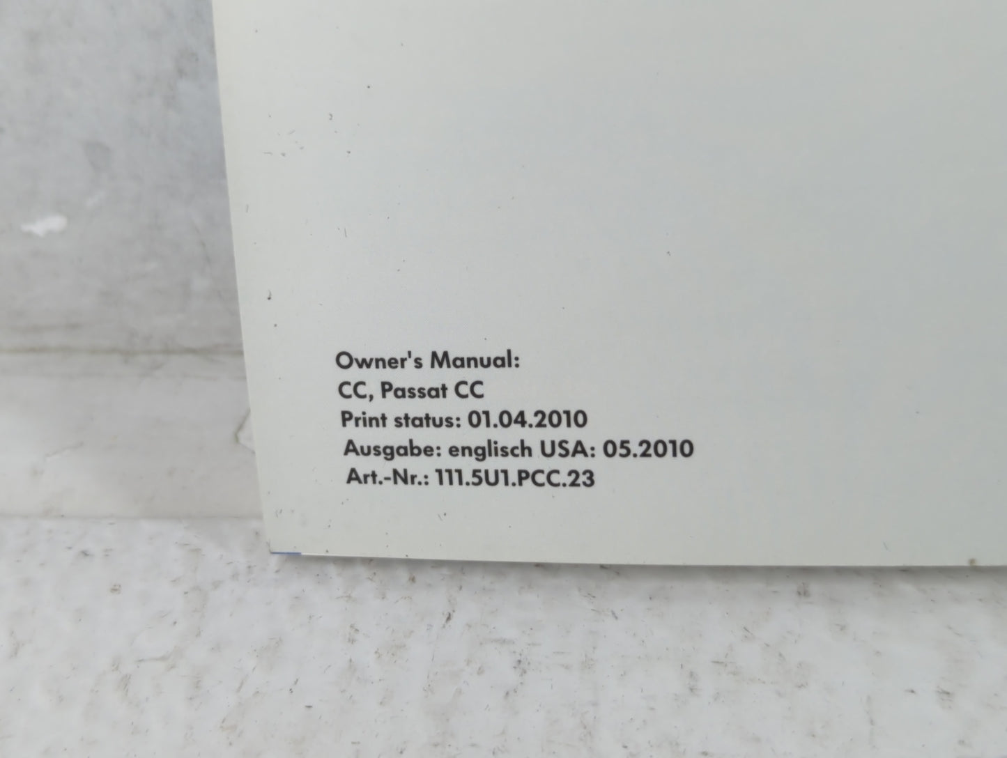 2010 Volkswagen Passat Owners Manual Book Guide OEM Used Auto Parts - Oemusedautoparts1.com