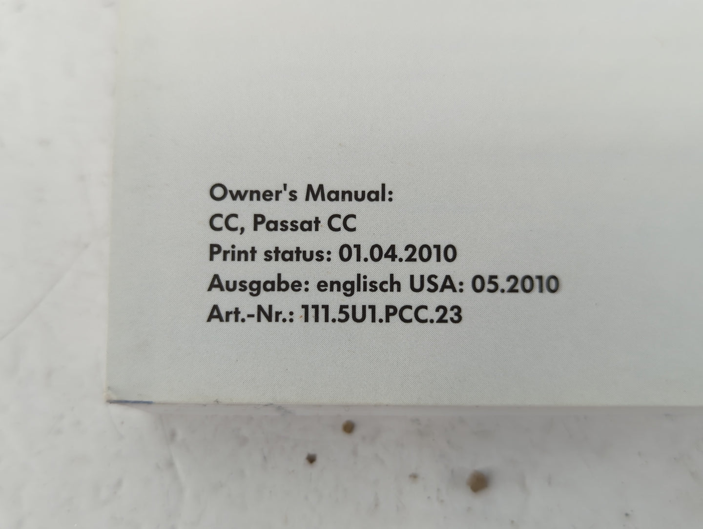 2010 Volkswagen Passat Owners Manual Book Guide OEM Used Auto Parts - Oemusedautoparts1.com