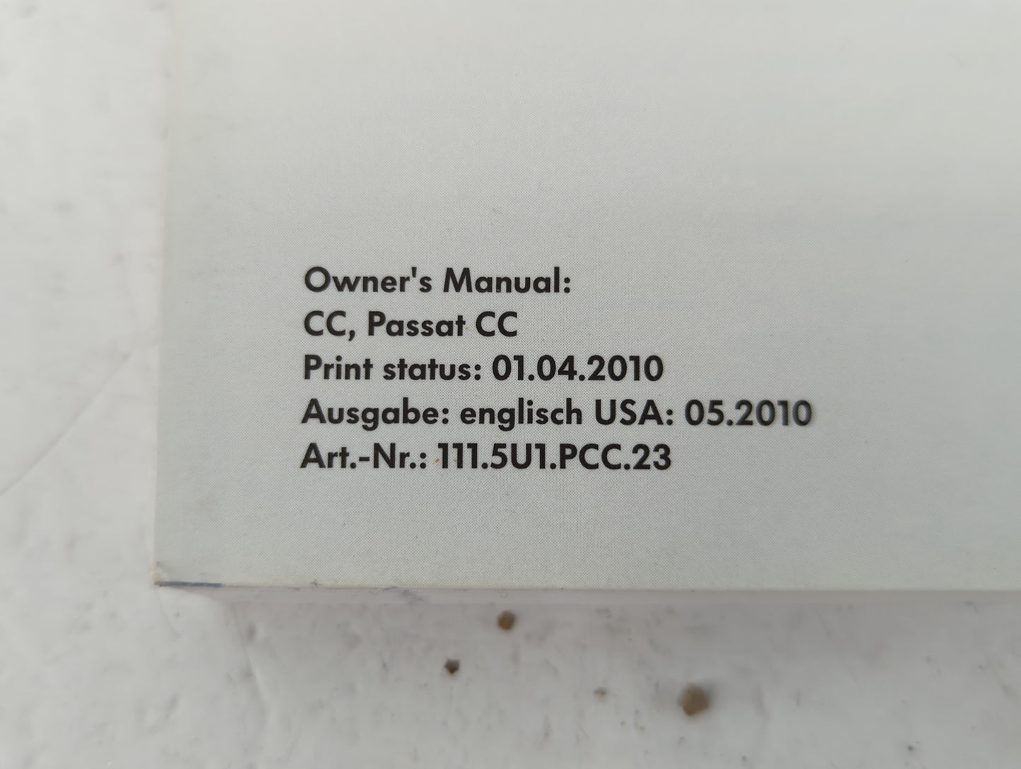 2010 Volkswagen Passat Owners Manual Book Guide OEM Used Auto Parts - Oemusedautoparts1.com