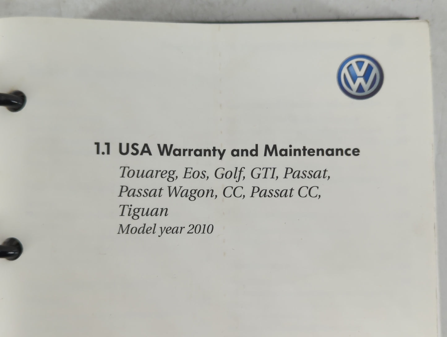 2010 Volkswagen Passat Owners Manual Book Guide OEM Used Auto Parts - Oemusedautoparts1.com