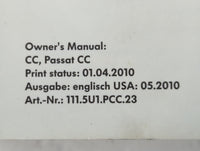 2010 Volkswagen Passat Cc Owners Manual Book Guide OEM Used Auto Parts - Oemusedautoparts1.com