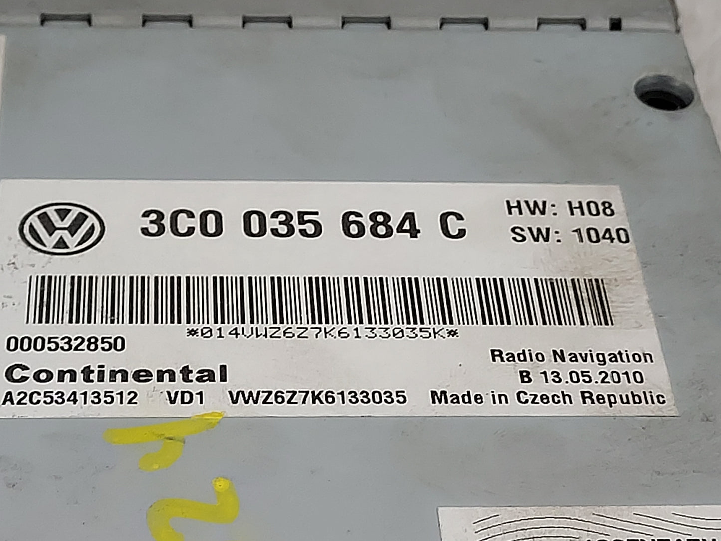 2009-2017 Volkswagen Tiguan Radio AM FM Cd Player Receiver Replacement P/N:3C0035684C A2C53413512 Fits OEM Used Auto Parts -