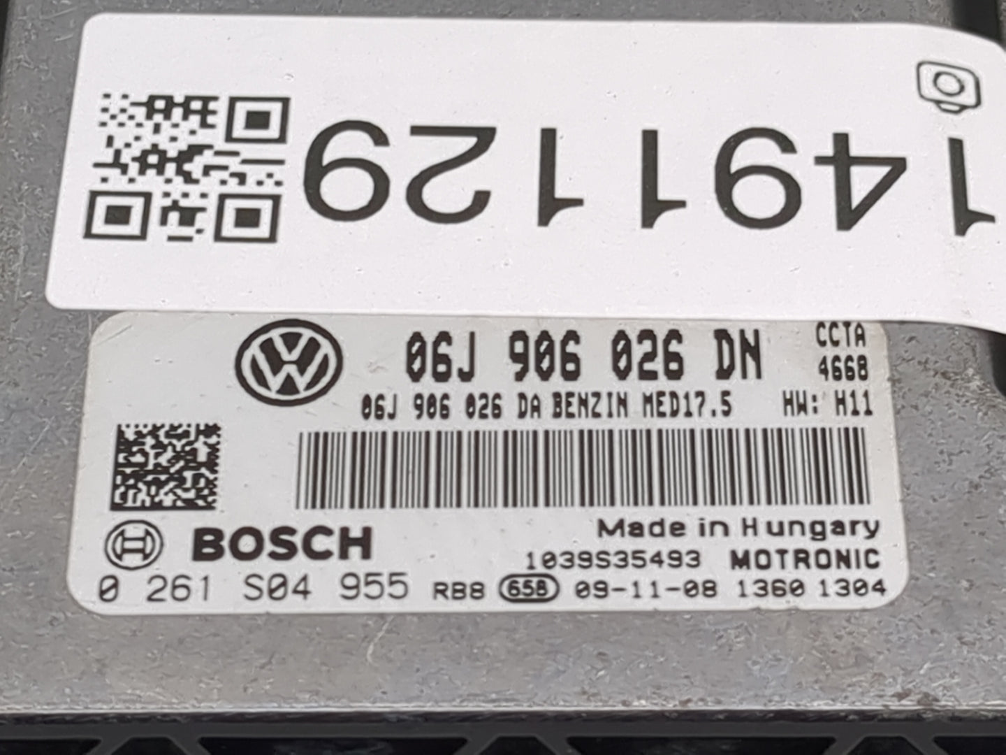 2010 Volkswagen Tiguan PCM Engine Control Computer ECU ECM PCU OEM P/N:06J906026DN 0261S04955, 06J906026DA Fits OEM Used Aut