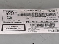 2009-2017 Volkswagen Tiguan Radio AM FM Cd Player Receiver Replacement P/N:1K0035180AC 28242585 Fits OEM Used Auto Parts - O