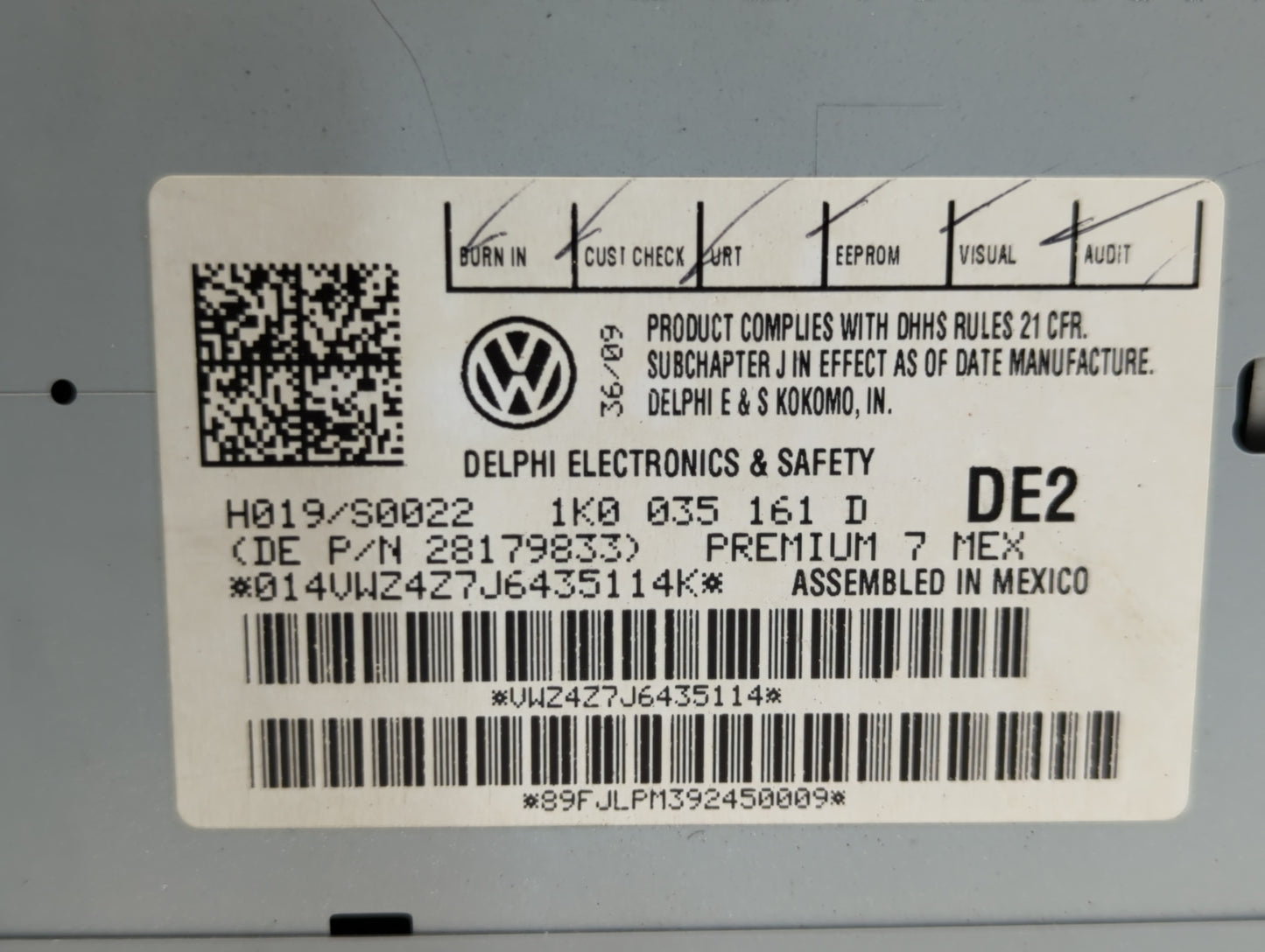 2009-2017 Volkswagen Tiguan Am Fm Cd Player Radio Receiver - Oemusedautoparts1.com