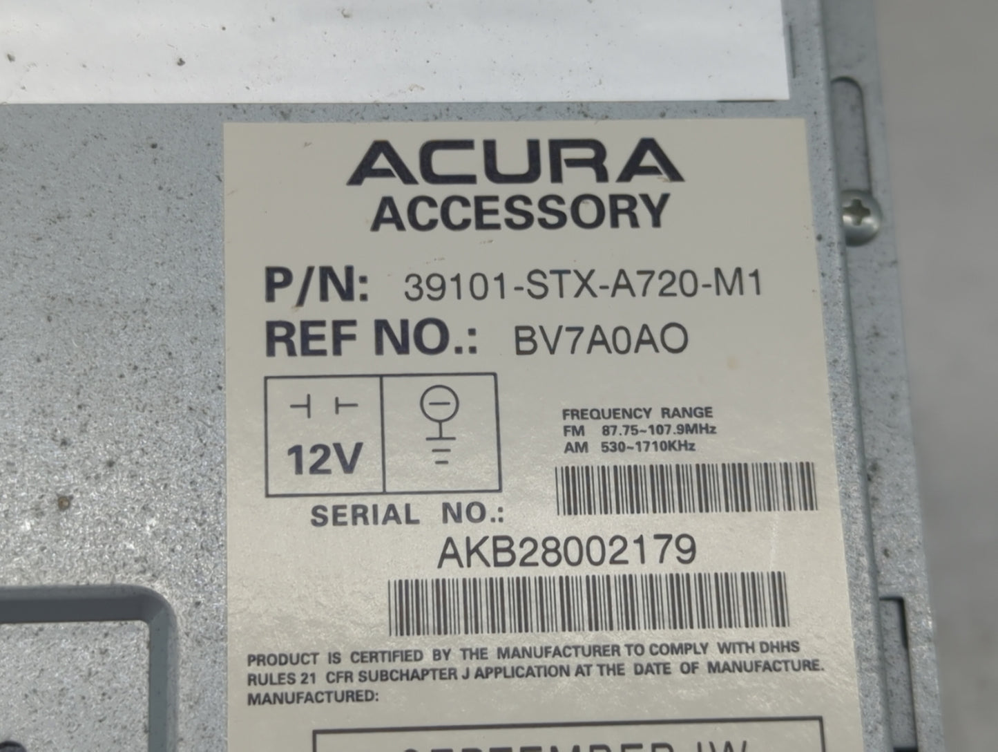 2010-2013 Acura Mdx Radio Control Panel - Oemusedautoparts1.com