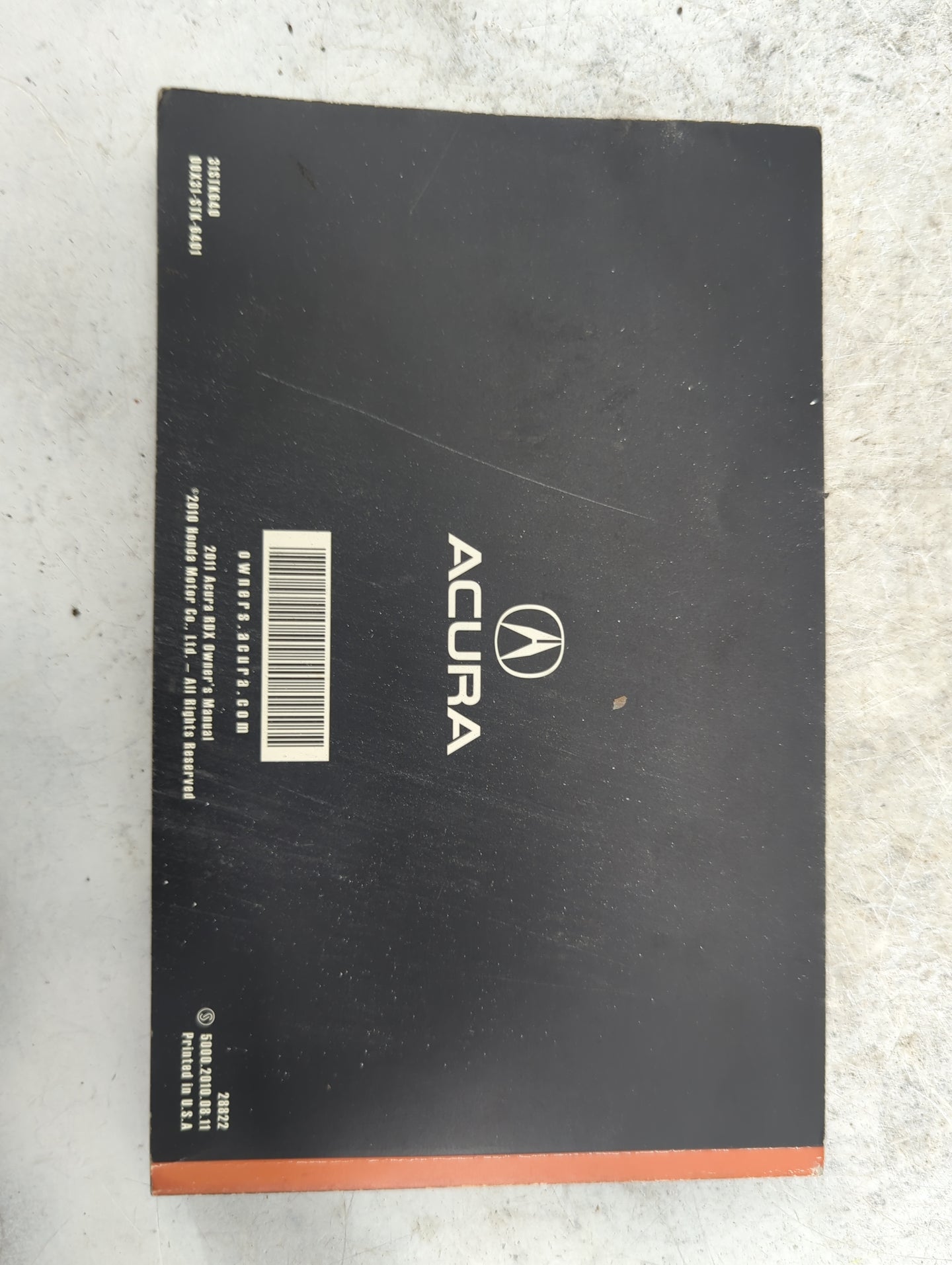 2011 Acura Rdx Owners Manual Book Guide P/N:00X31-STK-6401 31STK640 OEM Used Auto Parts - Oemusedautoparts1.com