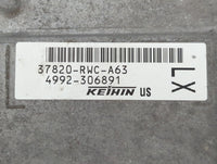 2010-2011 Acura Rdx PCM Engine Control Computer ECU ECM PCU OEM P/N:4992-306891 37820-RWC-A63 Fits Fits 2010 2011 OEM Used A
