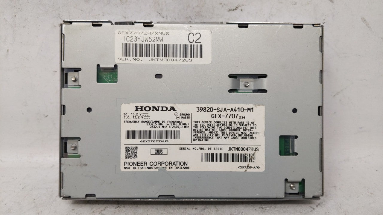 2011-2012 Acura Rl Radio AM FM Cd Player Receiver Replacement P/N:39820-SJA-A410-M1 Fits Fits 2011 2012 OEM Used Auto Parts 