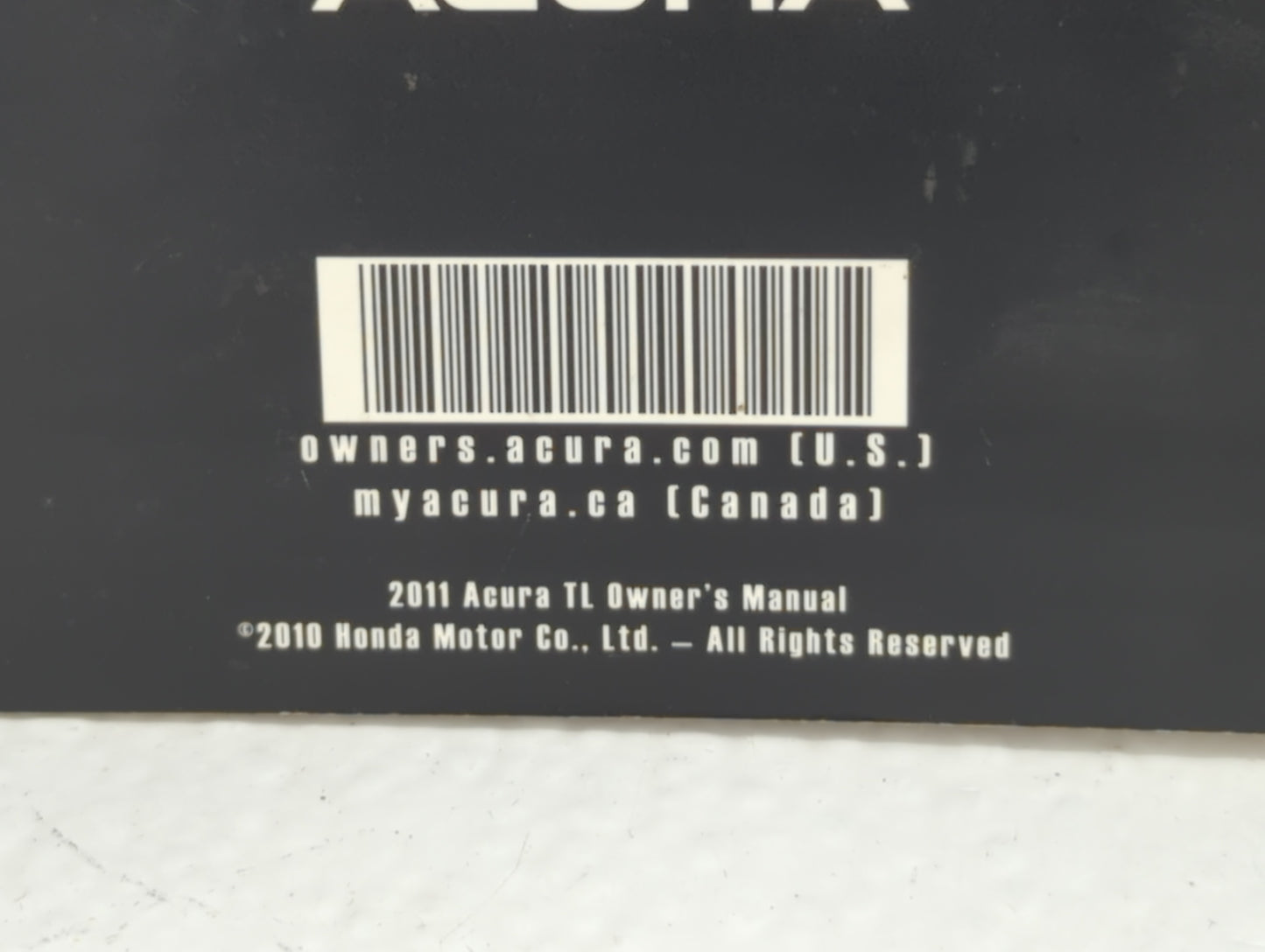2011 Acura Tl Owners Manual Book Guide OEM Used Auto Parts - Oemusedautoparts1.com