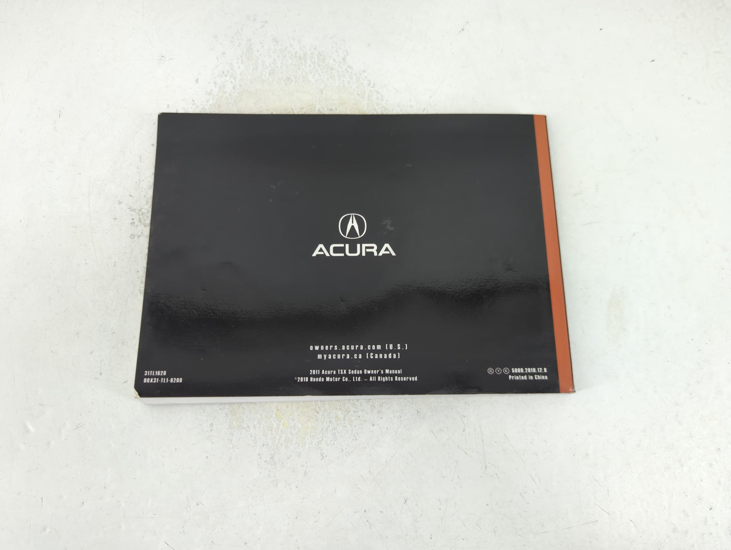 2011 Acura Tsx Owners Manual Book Guide P/N:31TL1620 00X31-TL1-6200 OEM Used Auto Parts - Oemusedautoparts1.com