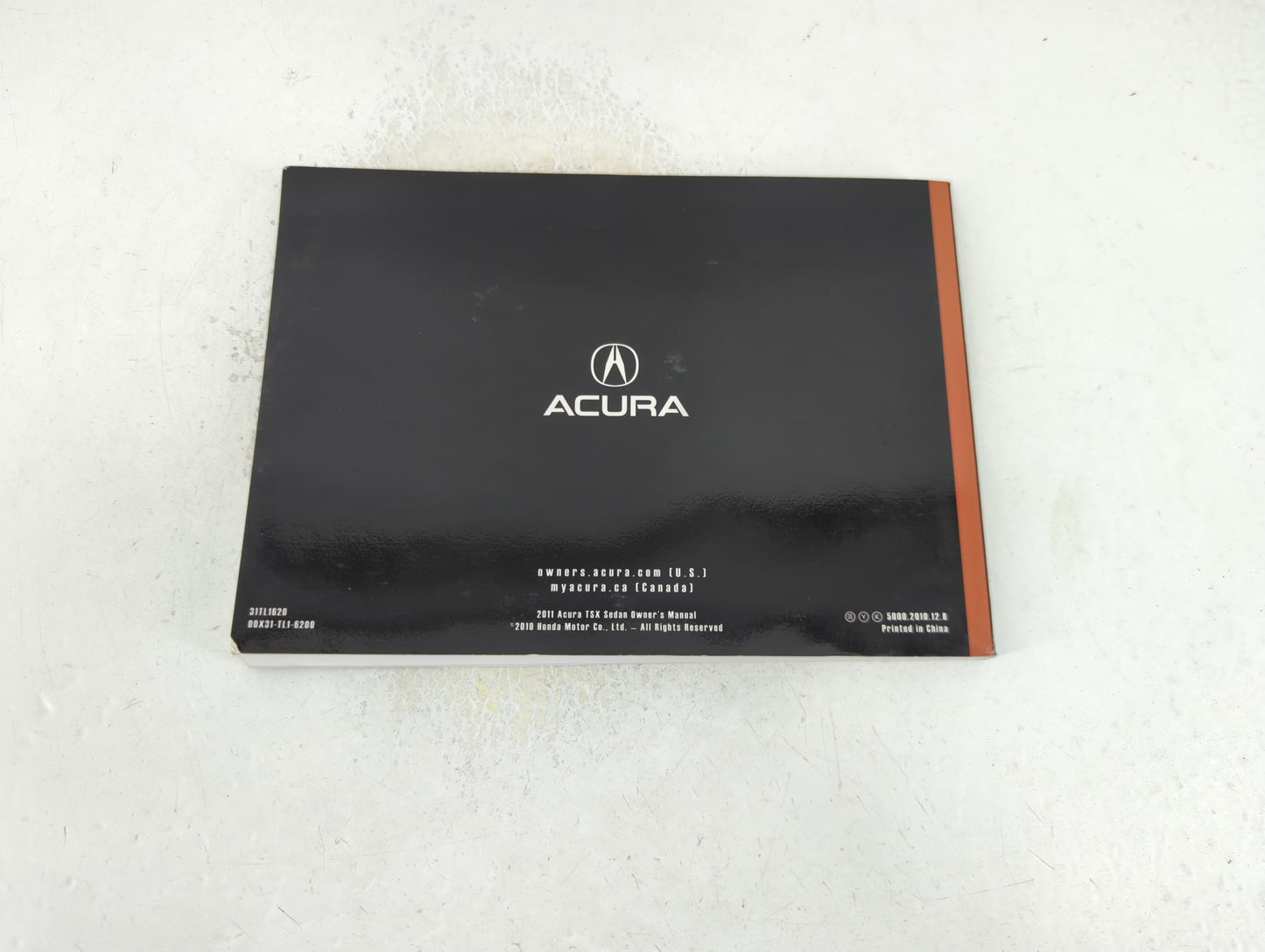 2011 Acura Tsx Owners Manual Book Guide P/N:31TL1620 00X31-TL1-6200 OEM Used Auto Parts - Oemusedautoparts1.com