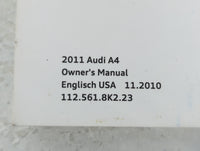 2011 Audi A4 Owners Manual Book Guide P/N:112 561 8K2 OEM Used Auto Parts - Oemusedautoparts1.com