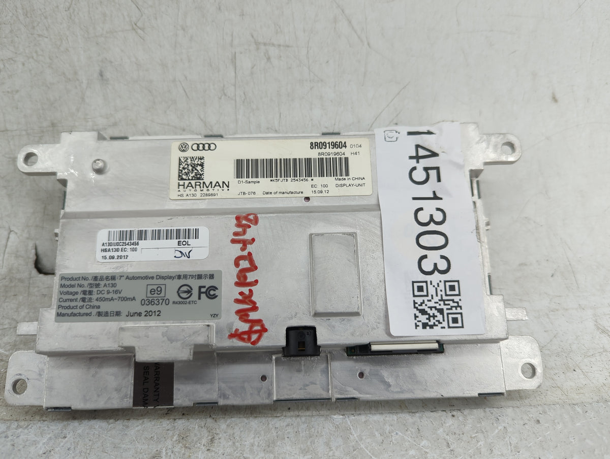 2011 Audi A4 Information Radio Display Screen 1451307 - Oemusedautoparts1.com
