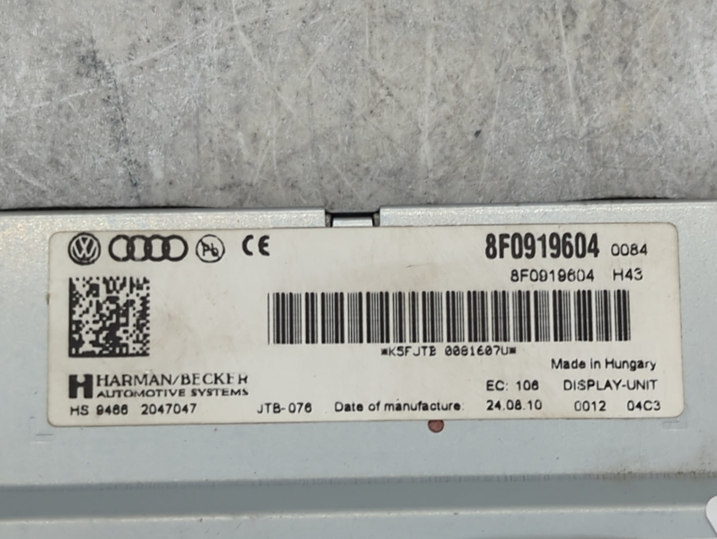 2010-2012 Audi A4 Information Display Screen - Oemusedautoparts1.com