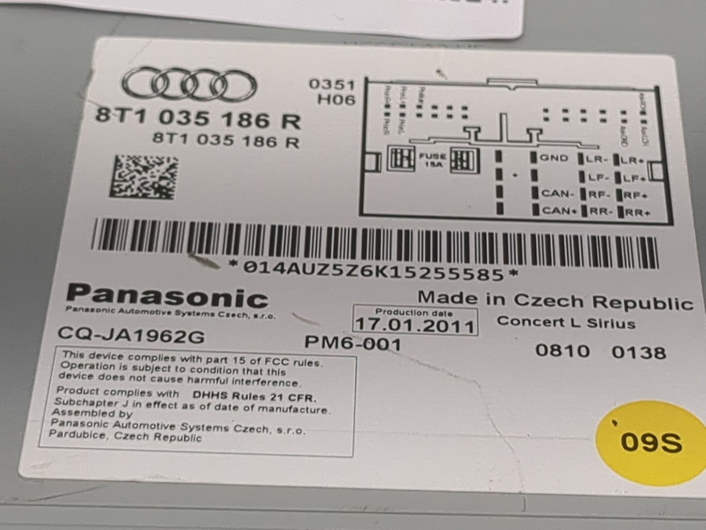 2010-2012 Audi A4 Radio AM FM Cd Player Receiver Replacement P/N:8T1035186R CQ-JA1962G Fits OEM Used Auto Parts - Oemusedaut