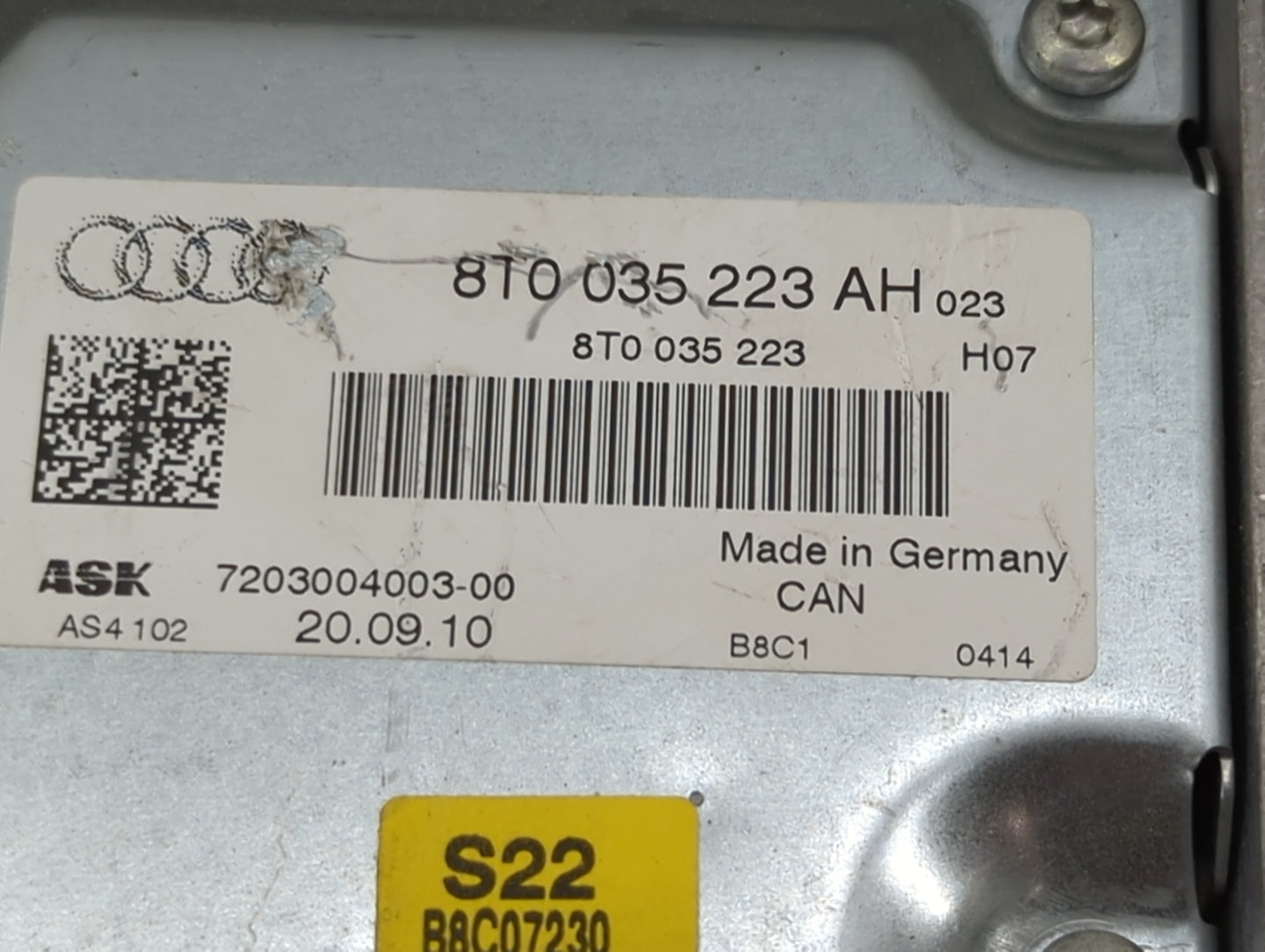 2009-2012 Audi A4 Radio AM FM Cd Player Receiver Replacement P/N:8T0035223AH 8T0035223 Fits Fits 2009 2010 2011 2012 OEM Use
