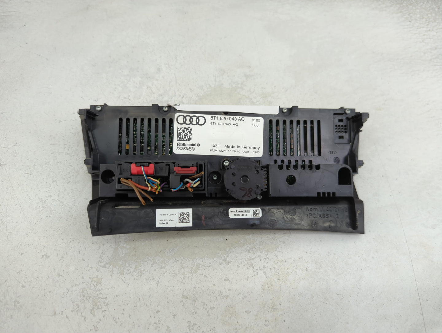 2009-2012 Audi A4 Climate Control Module Temperature AC/Heater Replacement P/N:8T1820043AQ A2C53346679 Fits OEM Used Auto Pa