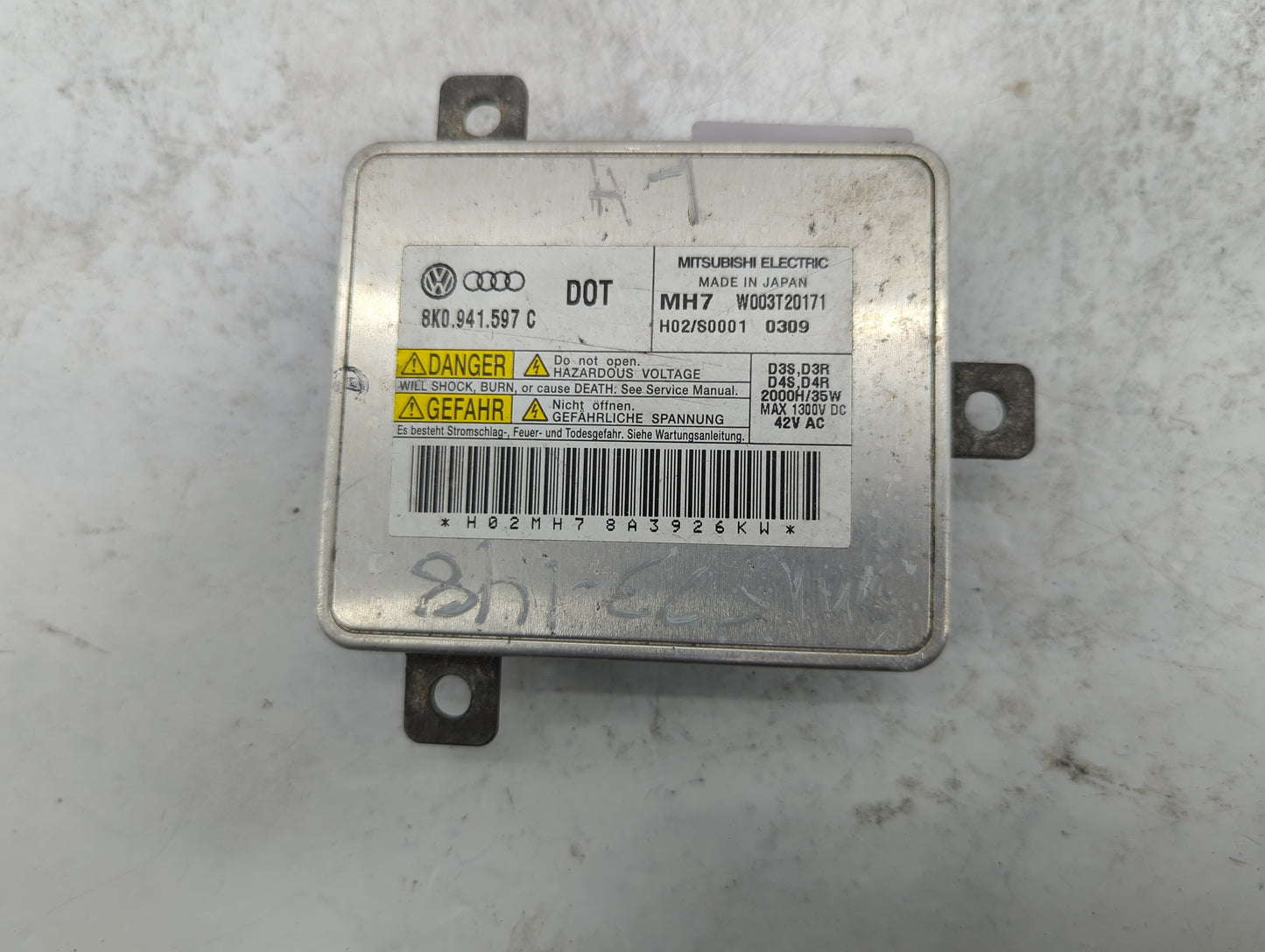 2009-2012 Audi A4 Headlight Ballast Head Light 1463028 - Oemusedautoparts1.com