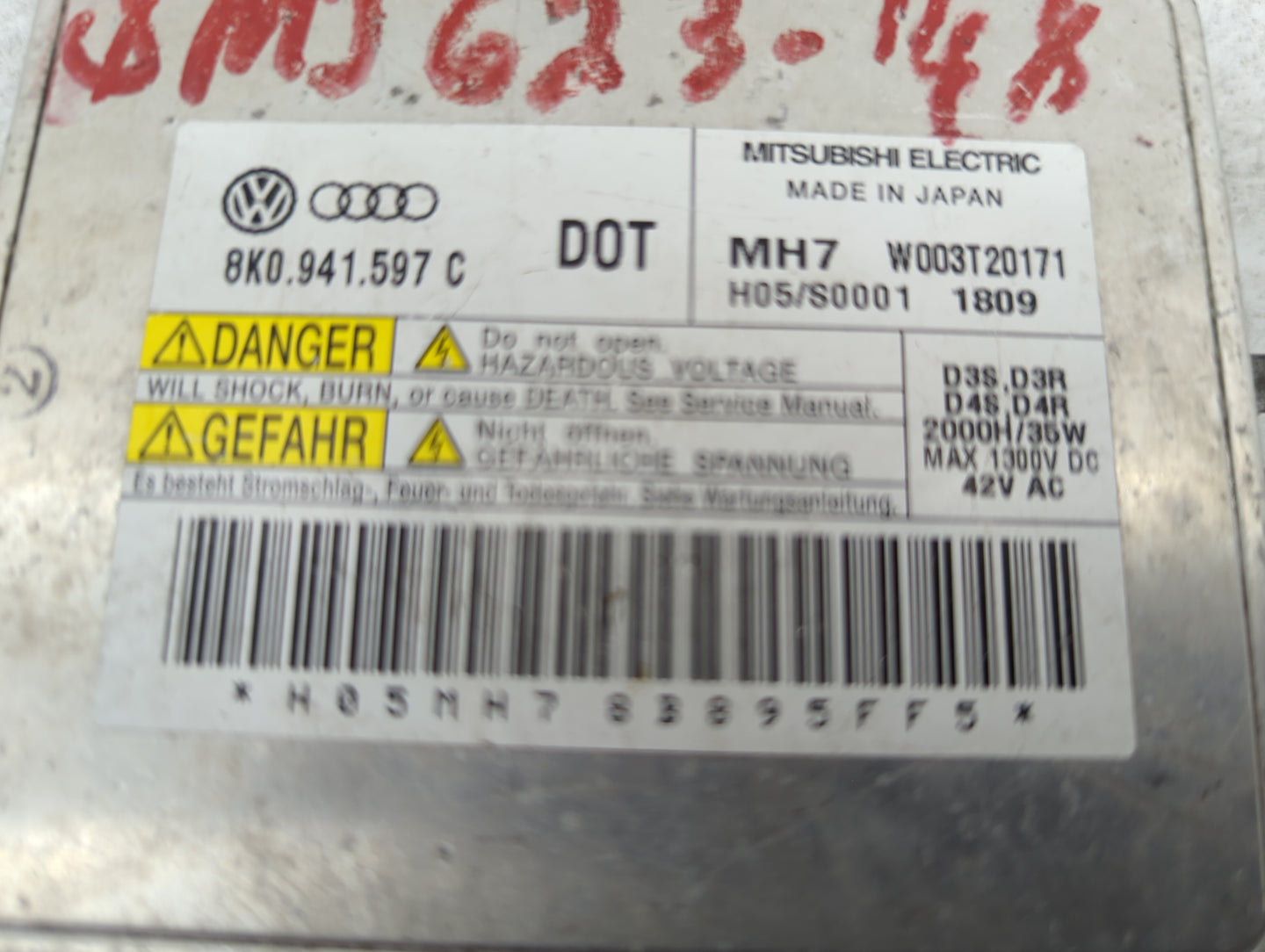 2009-2012 Audi A4 Headlight Ballast Head Light 1463063 - Oemusedautoparts1.com