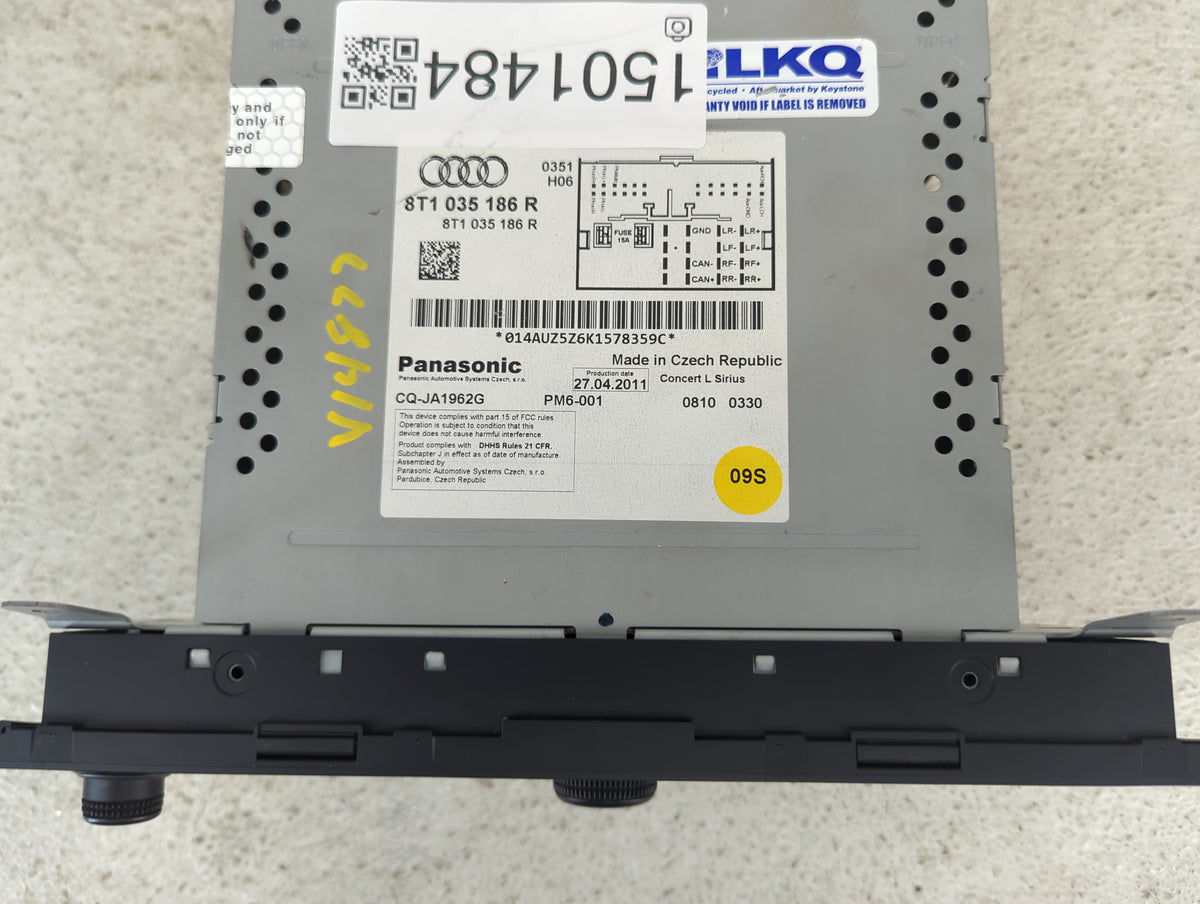2010-2012 Audi A4 Radio AM FM Cd Player Receiver Replacement P/N:8T1035186R CQ-JA1962G Fits OEM Used Auto Parts - Oemusedaut